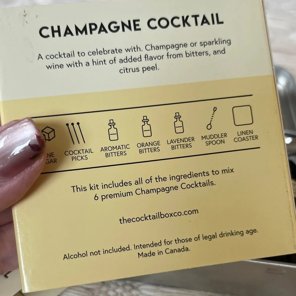 NIB The Cocktail Box Co has Champagne Cocktail Kit